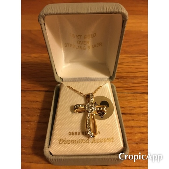 Unbranded Jewelry - Diamond Accent Looped Cross Pendant Necklace. Unbranded Jewelry - Diamond Accent Looped Cross Pendant Necklace.